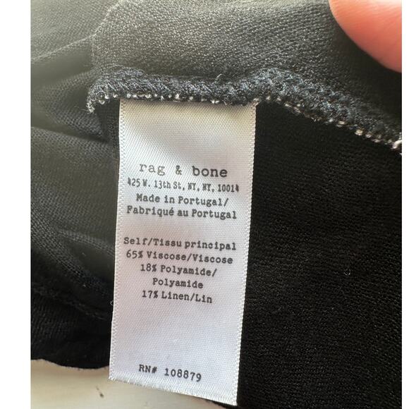 Rag & Bone Black & Cream Round Neck Sleeveless Sheer Tank Top S - Picture 10 of 13